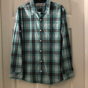 Plaid button-down shirt
